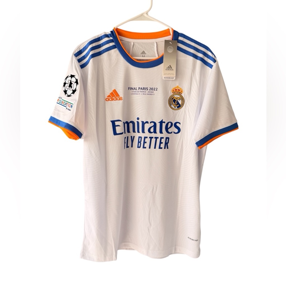 Real Madrid Benzema Soccer Jersey Final 2022 white